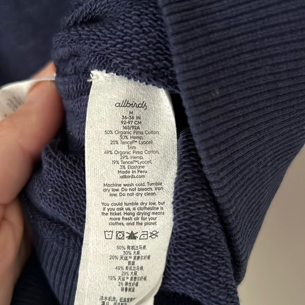 Allbirds Navy Blue Crewneck Sweatshirt Medium - Picture 3 of 5